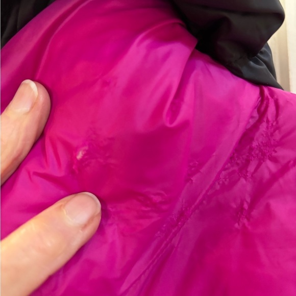 Armani Exchange Women’s Black/Orange/Pink Reversible Winter Puffer Long Coat, XL - Picture 15 of 15